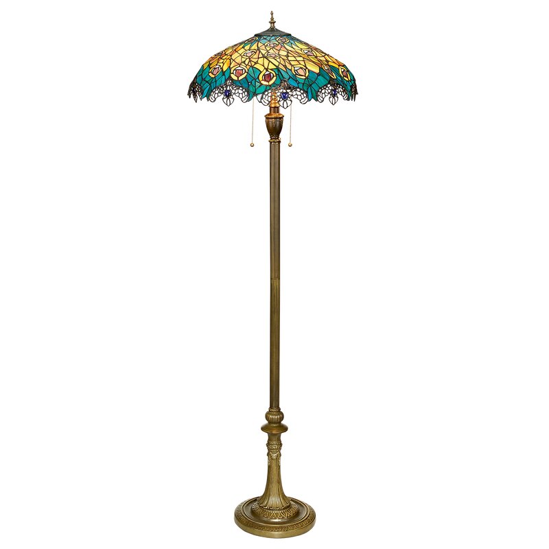Design Toscano Art Nouveau Peacock Tiffany 59 Floor Lamp And Reviews